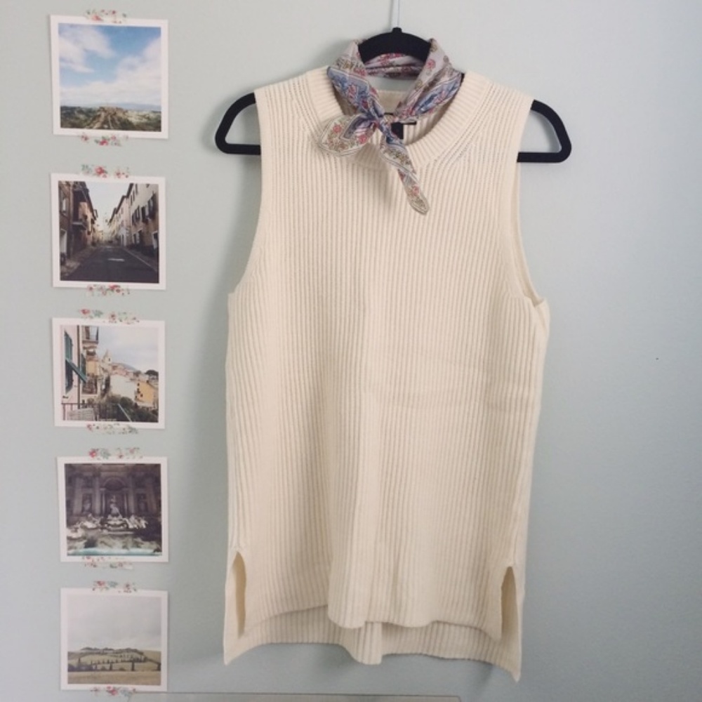 J. Crew Cream Sleeveless Sweater